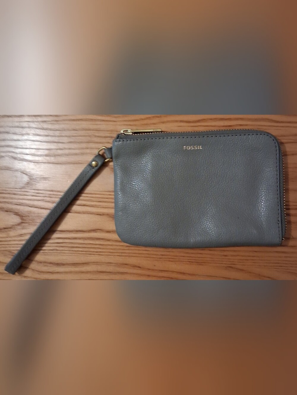 NWOT Fossil Grey Pebble Zip Around Casual Everyday Wristlet Clutch Wallet Bag
